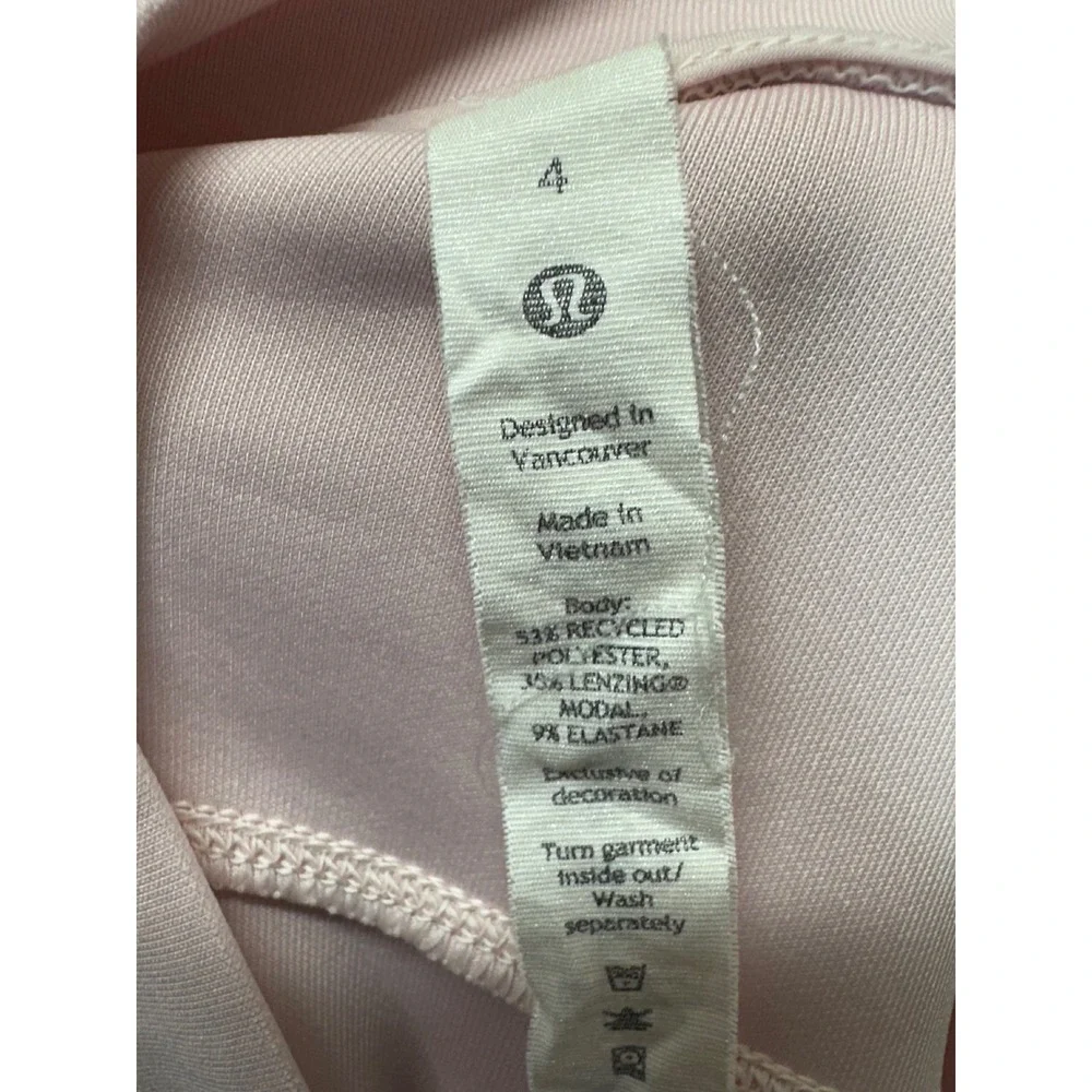 Lululemon Softstreme Perfectly Oversized Cropped Crew Pink LW3GL9S Size 4